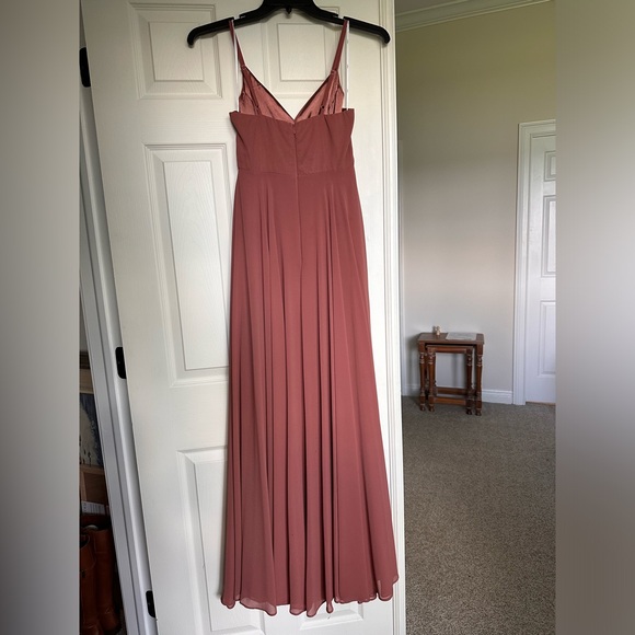 Lulu’s Full-Length Rusty Rose Dress - Picture 3 of 6